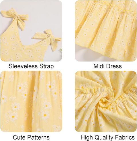 Toddler Girl Dress Summer Little Girls Strap Sleeveless Beach Sundress Kids Cotton Casual Dresses in Kuwait
