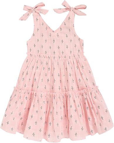 Toddler Girl Dress Summer Little Girls Strap Sleeveless Beach Sundress Kids Cotton Casual Dresses in Kuwait