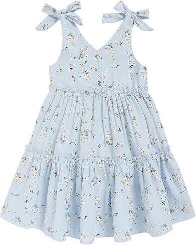 Toddler Girl Dress Summer Little Girls Strap Sleeveless Beach Sundress Kids Cotton Casual Dresses in Kuwait