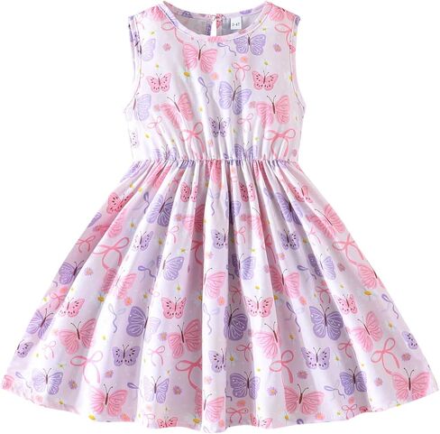 Toddler Baby Girl Clothes Summer Dresses Floral Sleeveless Playwear Sundress Outfits Toddler Dress for Girls in Kuwait