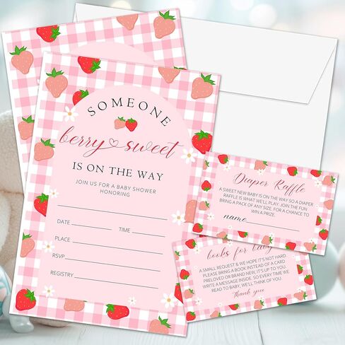 Wildflower Baby Shower Invitations with Envelops, Diaper Raffle Tickets & Books for Baby Cards for Gender Reveal Party Supplies Decorations - 25 Guests (A03) in Kuwait