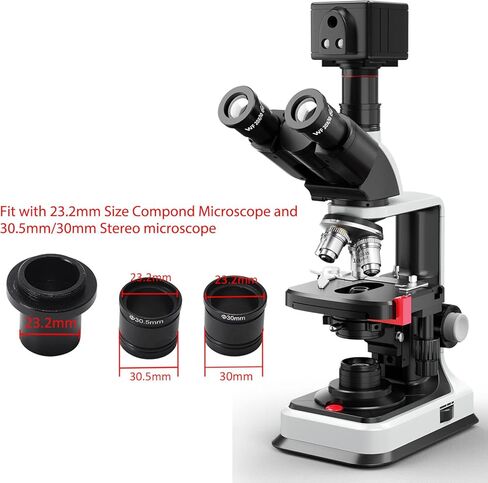 Microscope Camera Full 4K HD 1080P HDMI USB C-Mount Digital with Software Calibration Compatible with WIN7/8/10 Mac System, C-Mount 25mm & 30mm 30.5mm Adapter in Kuwait
