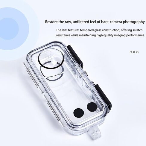 حافظة مقاومة للماء بطول 45 متر/147 قدم لـ Insta 360 X5، غطاء حماية للغوص تحت الماء لكاميرا Insta 360 X5 Action مع ملحقات الدعامة in Kuwait