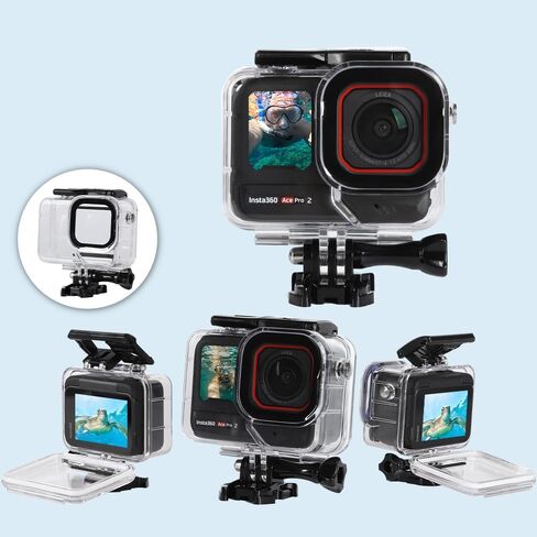 غطاء حافظة للغوص لكاميرا Insta360 Ace Pro 2/Ace Pro Action، حافظة واقية مع حشوة مضادة للضباب لـ Insta360 Ace Pro 2، مقاومة للماء حتى 30M/98FT in Kuwait