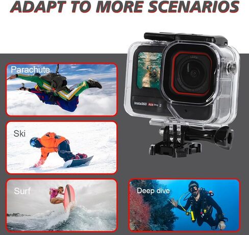 غطاء حافظة للغوص لكاميرا Insta360 Ace Pro 2/Ace Pro Action، حافظة واقية مع حشوة مضادة للضباب لـ Insta360 Ace Pro 2، مقاومة للماء حتى 30M/98FT in Kuwait