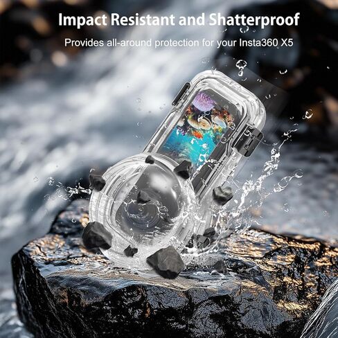 Waterproof Diving Case 60m/197ft for Insta360 X5, Quick Release Housing for Underwater Photography & Action Camera Protection in Kuwait
