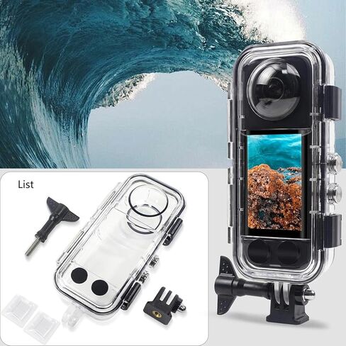X5 Universal Stealth Diving Housing Pro لجهاز Insta360 X5: 60 متر IPX8 مقاوم للماء، 360 درجة مضاد للتظليل وحماية شديدة ضد الصدمات، حافظة للغوص/التزلج/القفز بالمظلات in Kuwait