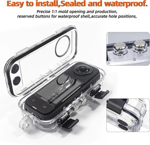 X5 Universal Stealth Diving Housing Pro لجهاز Insta360 X5: 60 متر IPX8 مقاوم للماء، 360 درجة مضاد للتظليل وحماية شديدة ضد الصدمات، حافظة للغوص/التزلج/القفز بالمظلات in Kuwait