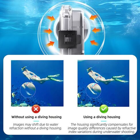 X5 Universal Stealth Diving Housing Pro لجهاز Insta360 X5: 60 متر IPX8 مقاوم للماء، 360 درجة مضاد للتظليل وحماية شديدة ضد الصدمات، حافظة للغوص/التزلج/القفز بالمظلات in Kuwait