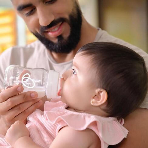 Evenflo Balance+ Glass Wide Neck Baby Bottles, Clear, 6 fl oz, 6 Pack in Kuwait