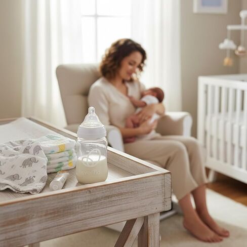 Evenflo Balance+ Glass Wide Neck Baby Bottles, Clear, 6 fl oz, 6 Pack in Kuwait