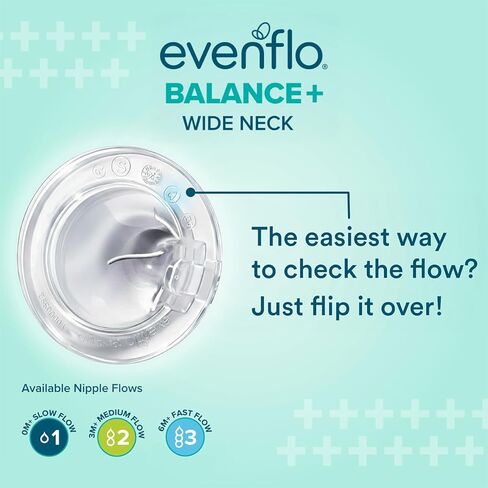 Evenflo Balance+ Glass Wide Neck Baby Bottles, Clear, 6 fl oz, 6 Pack in Kuwait