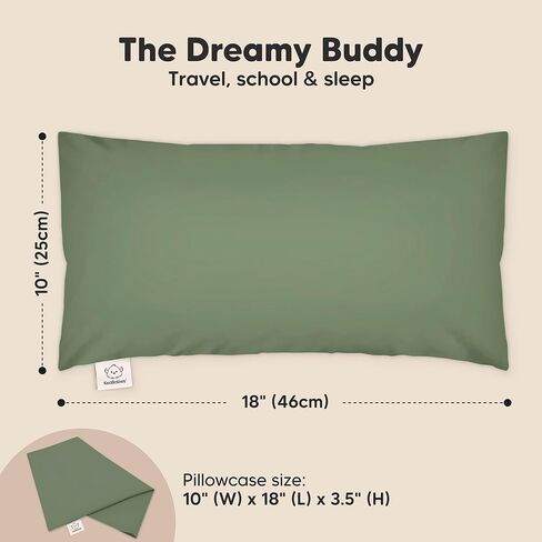 KeaBabies Toddler Pillow with Pillowcase - 10x18 My Little Dreamy Kids Travel Bed Pillows for Sleeping, Cotton Small Pillowcase, Soft & Breathable, Machine Washable, 2-5 Years Old in Kuwait