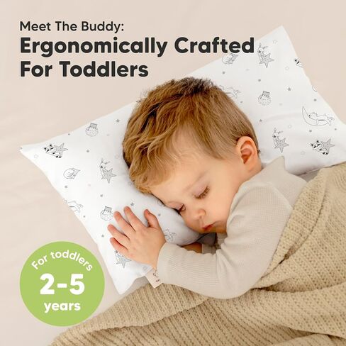 KeaBabies Mini Toddler Pillow with Pillowcase 9X13 and Buddy Toddler Pillow with Pillowcase 10x18 - Kids Small Traveling Essentials - Soft and Breathable Kids Cushion for Sleeping in Kuwait