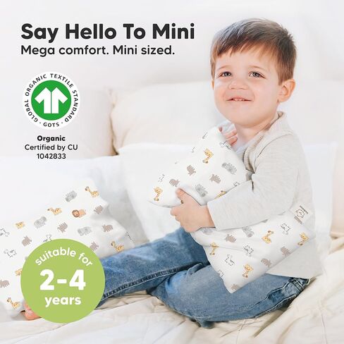KeaBabies Mini Toddler Pillow with Pillowcase 9X13 and Toddler Pillow with Pillowcase - Kids Small Traveling Essentials - Soft Cotton, Breathable for Sleeping, 2-5 Years Old in Kuwait