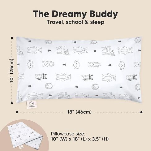 KeaBabies Buddy Toddler Pillow with Pillowcase 10x18 and Mini Toddler Pillow with Pillowcase 9X13 - Soft and Breathable Kids Cushion for Sleeping - Kids Small Traveling Cushion in Kuwait