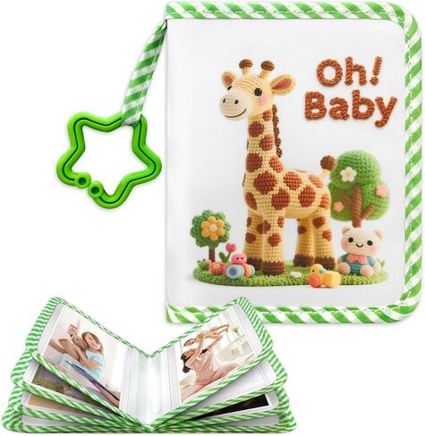 My Family And Baby Photo Album, My First Soft Photo Cloth Book For Baby Holds 17 4x6 Photos, First Book of Album Picture Book Gift for Newborn Toddler Kids Baby Shower (Giraffe) in Saudi Arabia