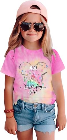 GLIGLITTR Birthday Girl Shirt Toddler Girls Magical Kingdom Tshirt 1st 2nd 3rd 4th 5th 6th 7th 8th Kids Bday Party Outfit Top in Kuwait
