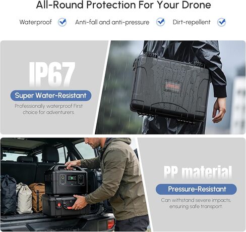 Waterproof Hard Case for DJI Avata 360 Combo, Shockproof Travel Storage Box with Custom Foam for Drone, G-N3 Goggles, Motion Controller, RC2, Charger (Single Layer) in Kuwait
