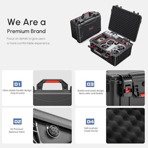 Waterproof Hard Case for DJI Avata 360 Combo, Shockproof Travel Storage Box with Custom Foam for Drone, G-N3 Goggles, Motion Controller, RC2, Charger (Single Layer) in Kuwait