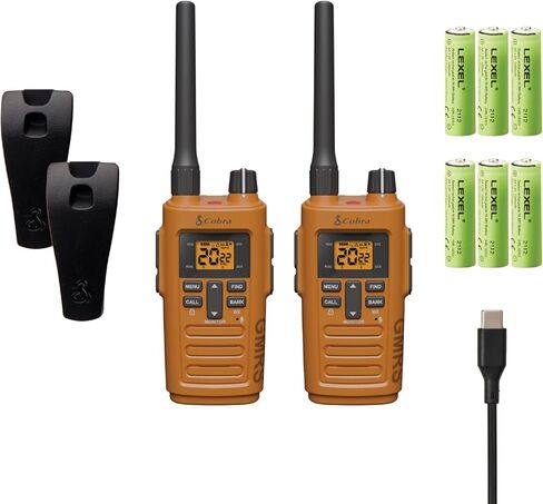 Cobra Trailblazer 450 GMRS Handheld Radios, 2-Pack – IP54 Weather Resistant Long Range Walkie Talkies, Rechargeable, 30 Channels, GMRS Repeater Compatible in Saudi Arabia