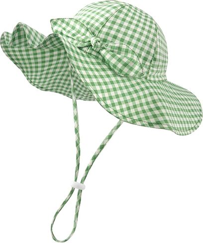 HONGTEYA Baby Sun Hat Toddler Girls Boys Infant Beach Outdoor Summer Hat Stripe Bow Wide Brim Sun Protection in Kuwait