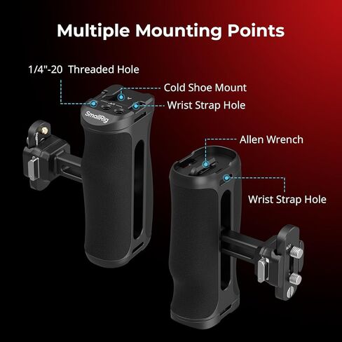 SmallRig Side Handle with 1/4"-20 Locating Screw, Camera Cage Handle for Left or Right Hand, Up and Down Adjustable, Max. 10kg Payload in Kuwait
