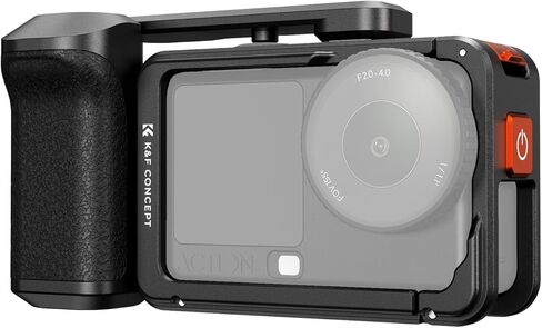مجموعة قبضة الشارع من سبائك الألومنيوم من K&F CONCEPT مع قفص واقي متوافق مع DJI Osmo Action 6، قبضة تصوير الشارع سريعة الإصدار مع زر الغالق| حامل الحذاء البارد، مدونة فيديو لكاميرا الحركة in Kuwait