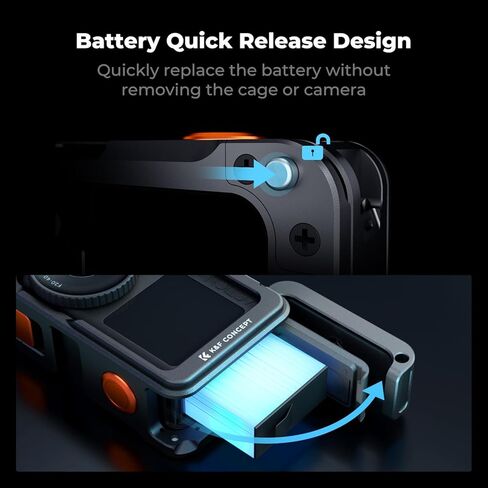 مجموعة قبضة الشارع من سبائك الألومنيوم من K&F CONCEPT مع قفص واقي متوافق مع DJI Osmo Action 6، قبضة تصوير الشارع سريعة الإصدار مع زر الغالق| حامل الحذاء البارد، مدونة فيديو لكاميرا الحركة in Kuwait