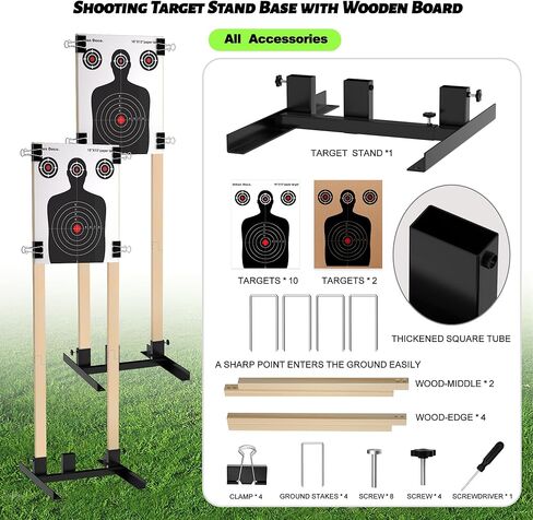 Urban Deco Shooting Target Stand Base with Wooden Board- for Paper Target Sheet Archery Cardboard Targets, Target Holder with Adjustable Base - H Shape - USPSA/IPSC - IDPA Practice in Saudi Arabia