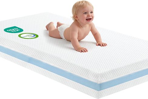 Crib Mattress, Dual Sided Memory Foam Baby Toddler Bed Mattress, 52" x 27.6" x 5.5" Soft Breathable Mattresses with Removable Machine Washable Cover, Fits Standard Cribs&Toddler Beds in Saudi Arabia