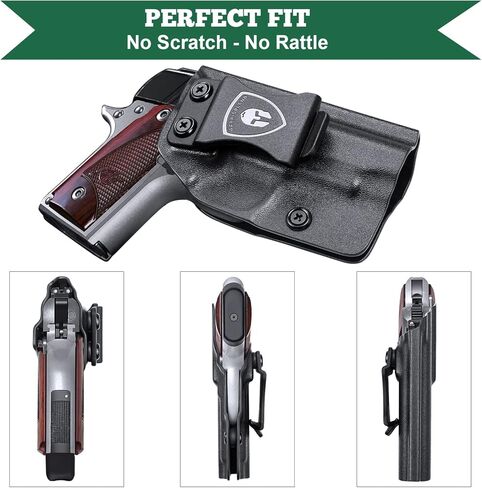 WARRIORLAND IWB Kydex Holster، متوافق مع مسدس Kimber Micro 9 - لا يناسب Kimber Micro 10mm & .45، حزام الخصر الداخلي المخفي، Adj. الاحتفاظ غير قادر على النقر والنقر، اختياري لليمين/لليسار in Kuwait