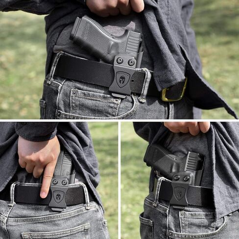 WARRIORLAND IWB Kydex Holster، متوافق مع مسدس Kimber Micro 9 - لا يناسب Kimber Micro 10mm & .45، حزام الخصر الداخلي المخفي، Adj. الاحتفاظ غير قادر على النقر والنقر، اختياري لليمين/لليسار in Kuwait