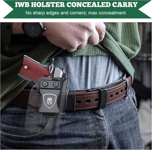 WARRIORLAND IWB Kydex Holster، متوافق مع مسدس Kimber Micro 9 - لا يناسب Kimber Micro 10mm & .45، حزام الخصر الداخلي المخفي، Adj. الاحتفاظ غير قادر على النقر والنقر، اختياري لليمين/لليسار in Kuwait