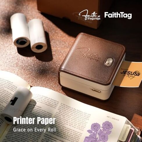 مجموعة الطابعة الصغيرة F21 لدراسة الكتاب المقدس من FaithTag مع 3 لفات من الملصقات الذهبية مقاس 2 بوصة in Kuwait