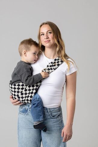 Mabē Monarch Toddler Sling Carrier – Ergonomic Hip Carry Support for Toddlers – Adjustable and Breathable Sling for Easy Up/Down & Comfortable Holding (16–45 lbs, Houndstooth) in Kuwait