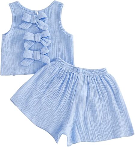 Twopumpkin Toddler Baby Girl Summer Outfit Short Sleeve Ruffle T Shirts Short Sets Spring Clothes Two Piece Outfits Girls in Saudi Arabia