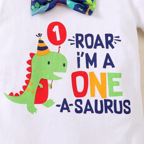 first birthday outfit boy 1st birthday boy shirt clothes set Short Sleeve Bowtie Romper Pants Set in Saudi Arabia