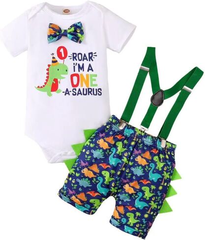first birthday outfit boy 1st birthday boy shirt clothes set Short Sleeve Bowtie Romper Pants Set in Saudi Arabia