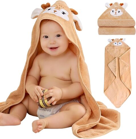 Hooded Baby Towel, Ultra Soft & Absorbent Fleece Baby Bath Towel with Hood, Cozy and Gentle for Newborns, Infants & Toddlers, Perfect for Boys & Girls (Pink Cat) in Saudi Arabia