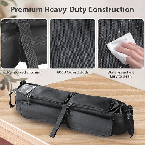 Double Stroller Organizer, Parent Console Double Baby Stroller Accessories Compatible with Jeep, for Bob Duallie, for City Mini GT2, Baby Travel Essential Storage Attachment, Black in Kuwait