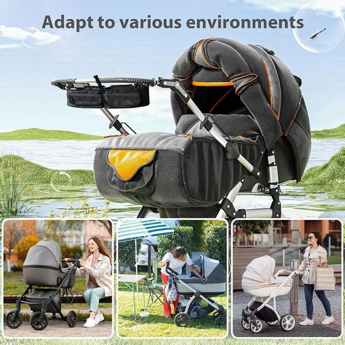 Double Stroller Organizer, Parent Console Double Baby Stroller Accessories Compatible with Jeep, for Bob Duallie, for City Mini GT2, Baby Travel Essential Storage Attachment, Black in Kuwait