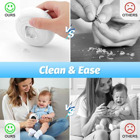 2-in-1 Electric Nail Clipper, Baby Nail Clipper with File & 3 Speed Gears, Baby Nail Trimmer Electric with LED Light & Storage Box, Automatic Nail Clippers for Baby, Adult, Seniors (White) in Kuwait