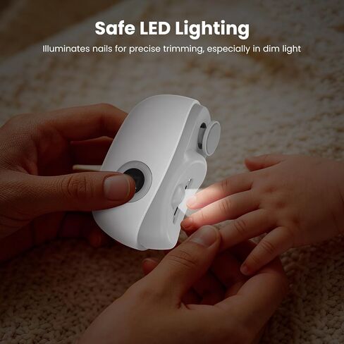 ماكينة قص أظافر كهربائية مع ضوء LED، ماكينة قص أظافر آمنة 4 في 1 للأطفال مع شاشة LED، 3 سرعات، USB-C، مجموعة الحطام، ماكينة تشذيب أظافر كهربائية متعددة الوظائف لكبار السن والبالغين والتهاب المفاصل والأطفال in Kuwait