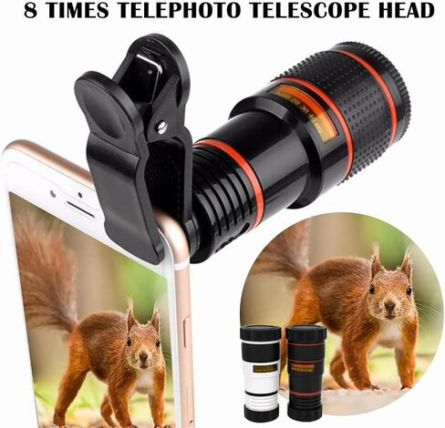 Cellphone Telescope 8 Times High Definition Monocular Telescope Mini Portable Focusing Telescope with Clip Cover Cleaning Cloth for Bird Watching Hunting Camping Hiking in Kuwait