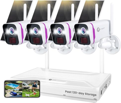 xmartO Wireless 2K QHD Solar Security Camera System,10CH NVR with 500GB HDD in Saudi Arabia