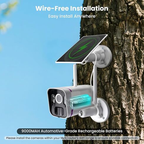 xmartO Wireless 2K QHD Solar Security Camera System,10CH NVR with 500GB HDD in Saudi Arabia
