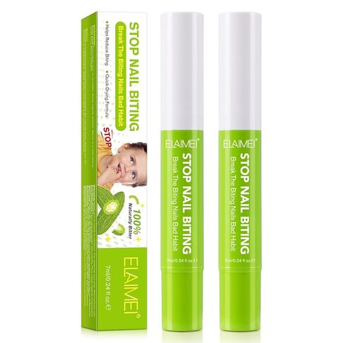 Nail Biting Treatment for Kids, (2pcs) Thumb Sucking Deterrent, Nail Biting Prevention for Kids, Safe and Natural Plant Bitter Formula, Nail Care Stop Biting Nails-0.24floz in Kuwait