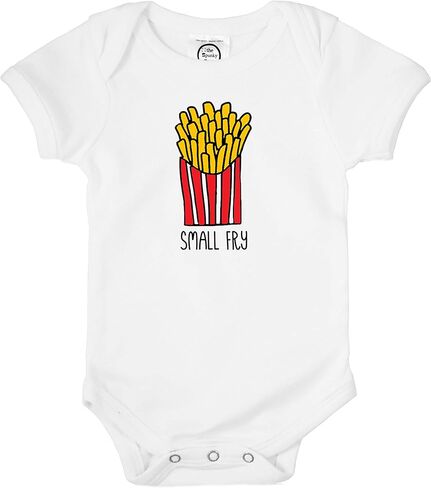 The Spunky Stork Baby Girl Boy Small Fry French Fries Organic Funny Bodysuit in Kuwait