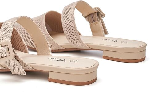 Trary Mules for Women Closed Pointed Toe Knit Womens Flats Adjustable Backless Strap Slip On Dressy Casual Slides Spring Shoes Comfortable Breathable Fashion Summer Work Business Travel Loafers in Kuwait